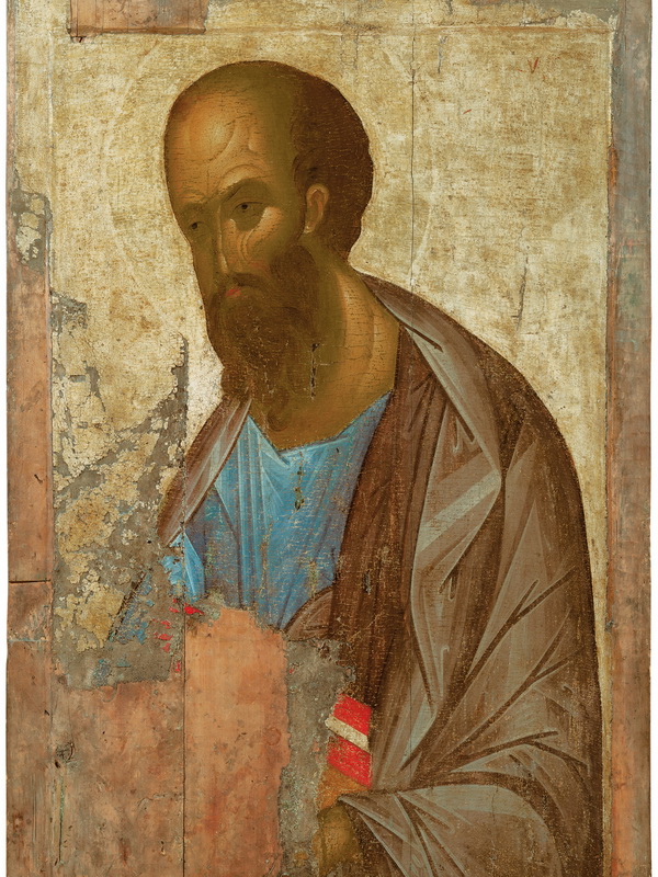 Экспозиции: Апостол Павел. Из Успенского собора в Звенигороде. Около 1400
