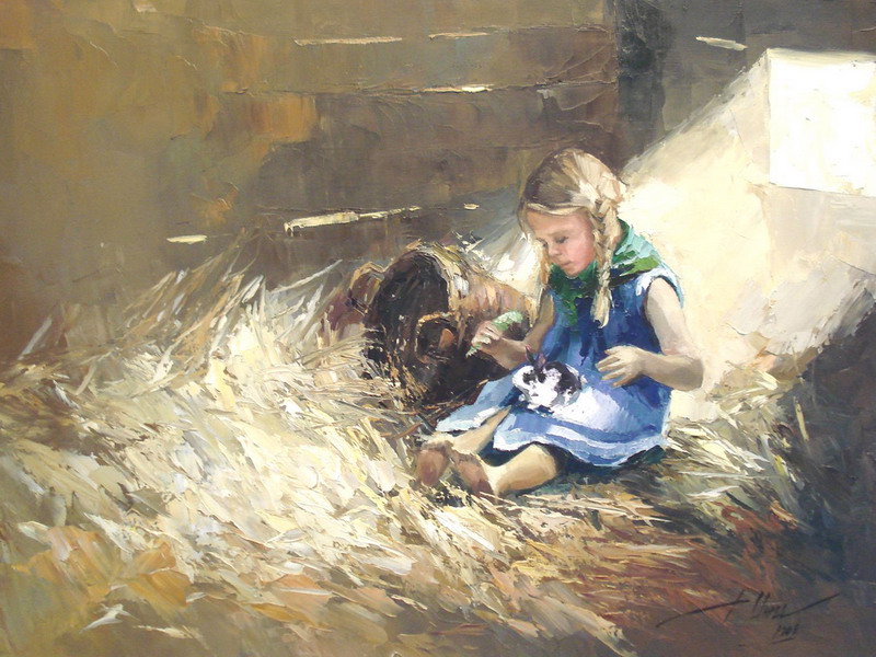Экспозиции: Морозова Инесса - Девочка с кроликом
