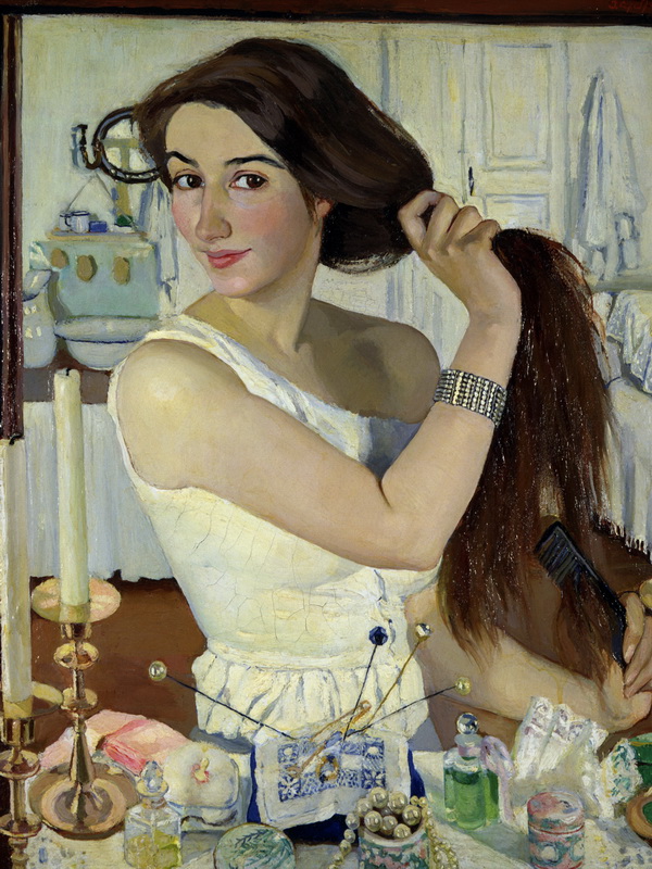 Экспозиции: Серебрякова З.Е. За туалетом. Автопортрет. 1909.
