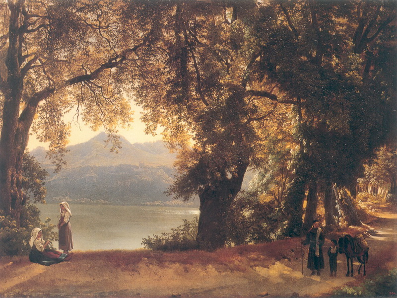 Экспозиции: .Ф.Щедрин.Озеро Альбано в окрестностях Рима. Не позднее 1825. Холст, масло. 45х61
