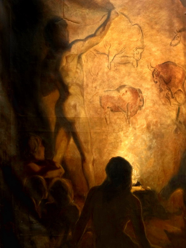 Экспозиции: Ватагин Древний человек рисует ископаемых бизонов
