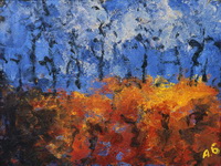 Арон Бух. Осенний пейзаж 2000, Оргалит, масло
