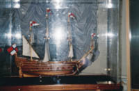 Орел - первый русский военный корабль постройки 1669г.Модель.
