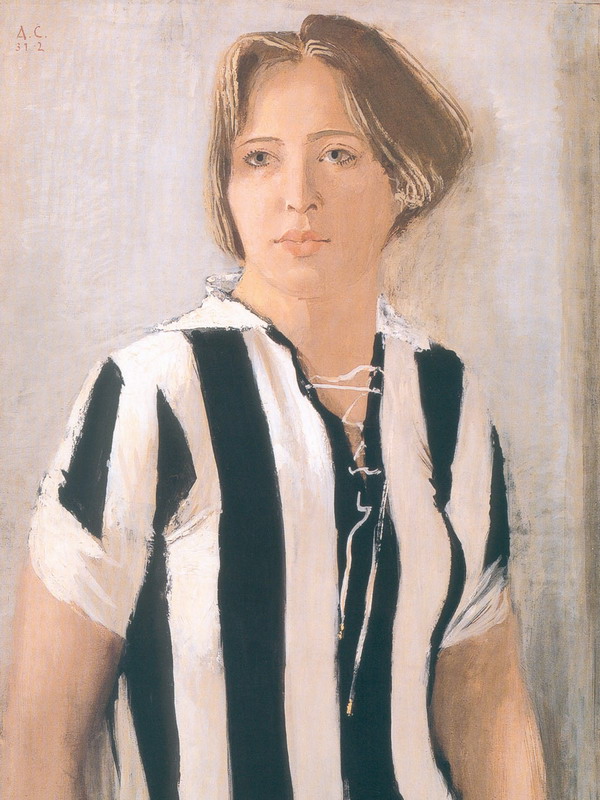 Экспозиции: А.Н.Самохвалов. Девушка в футболке.1932.  Холст, масло, темпера. 102х64

