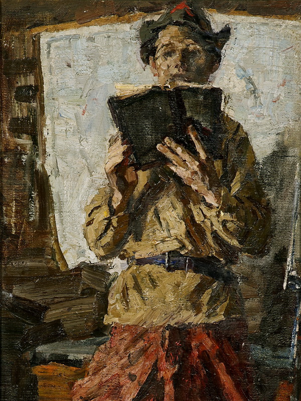 Экспозиции: Ткачев А.П. Читающий. 1957. Холст, масло.
