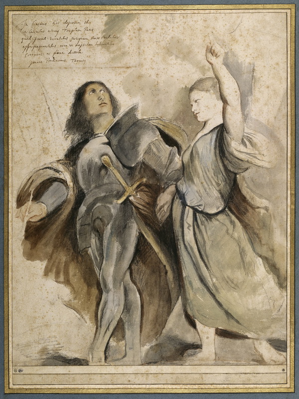 Экспозиции: Питер Пауль Рубенс (1577-1640). Император Август и Тибурская Сивилла по Порденоне. Около 1607-1608.
