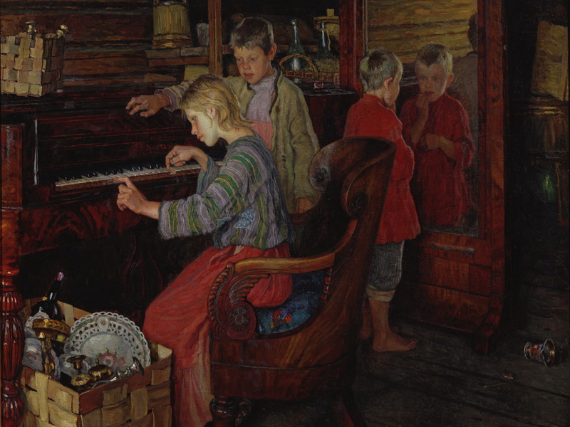 Экспозиции: Богданов-Бельский Н.П. Дети за пианино. 1918.
