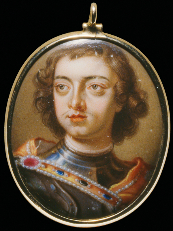 Экспозиции: Буат Шарль  Портрет царя Петра I , около 1698, золото, эмаль
