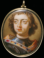 Буат Шарль  Портрет царя Петра I , около 1698, золото, эмаль
