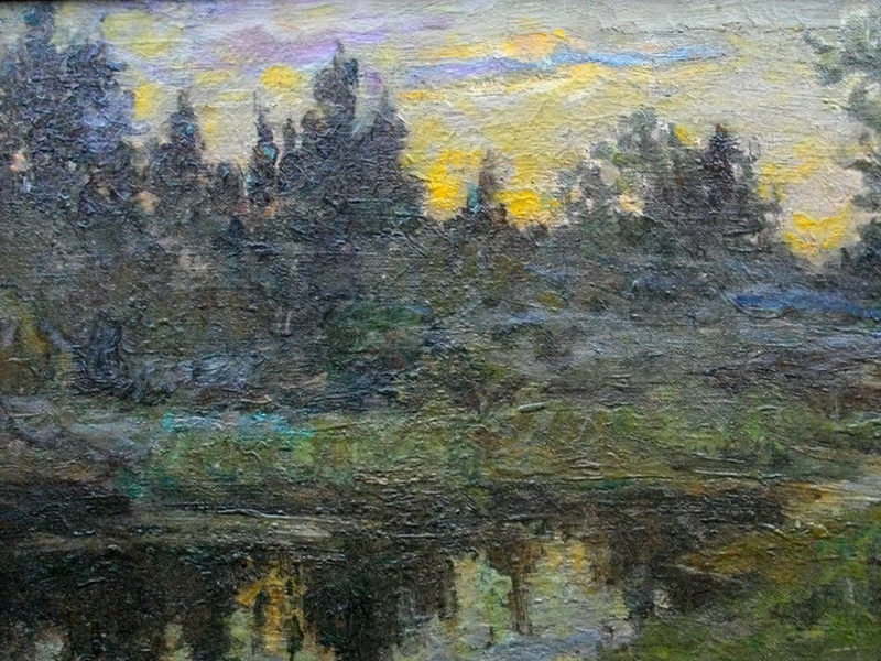 Экспозиции: Петр Петровичев. Лесное озеро на закате
