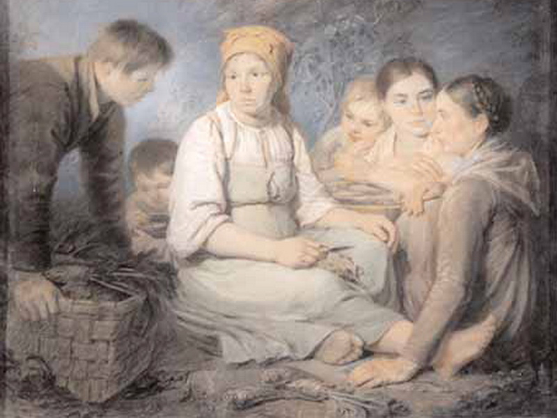 Экспозиции: А. Г. Венецианов Очищение свеклы. 1822
