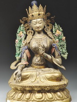 Скульптура Белой Тары – буддийской богини милосердия и долгой жизни.Бурятия. XIX в.
