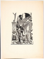 Лапшин Н.И.   Рабочий. Ксилография, 1928 год.
