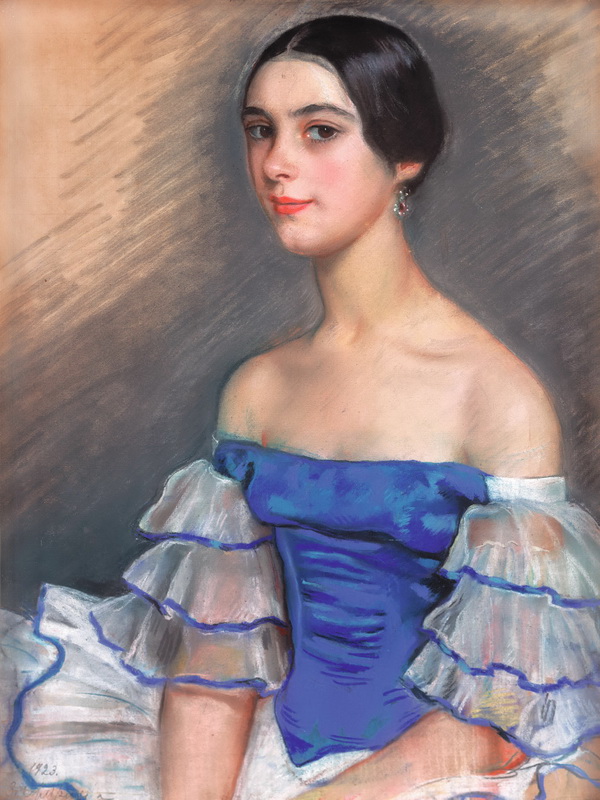 Экспозиции: SerebrqkovaZ.E. Portret E.N. Gejderih v golubom 1923
