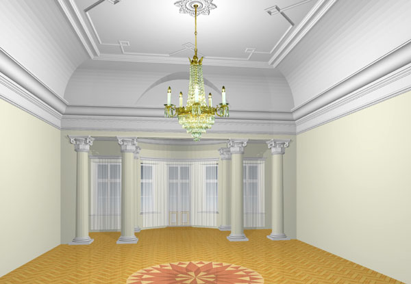 Экспозиции: Макет реставрации зала усадьбы Боратынских в Казани
