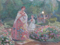 В усадебном саду, 1910-е, б., акв., 39,5х50,2
