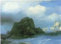 Экспозиции: И.К.Айвазовский Скалистый остров 1855
