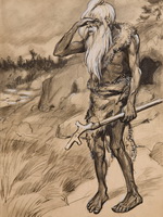 Старейший. Иллюстрация к книге Приключения доисторического мальчика.

