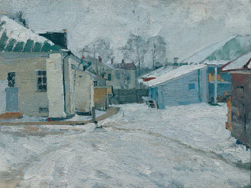 Экспозиции: Дворик в провинции. 1910.  Холст, масло

