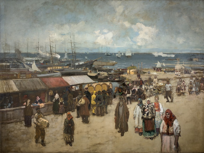 Экспозиции: Базар у пристани в Архангельске.  1896
