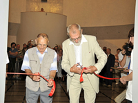 Валентин Белобородов и Евгений Шумилов на торжественной церемонии открытия выставки , 2009 г.
