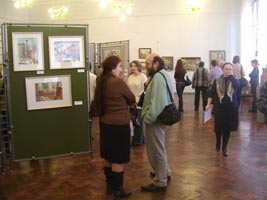 Экспозиции: На открытии выставки рыбинских художников- 2008: Евг. Лимарев и Св.Соловьёва
