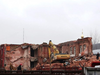 Здания и сооружения: Исторические казармы в Сокольниках после сноса
